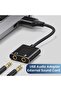 محول بطاقة صوت USB 3.5 مم إلى مقبس سماعة الرأس والميكروفون مع كابل مجدول - 2