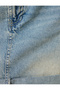 Standard Waist Buttoned Mini Denim Skirt - Fold Detailed - 6