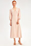 Freya Regular Fit V-neck Midi Length Powder Color Dress - 2