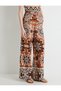 Wide Leg Trousers Ethnic Patterned Pocket Detailed Belted - 3