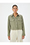 Cropped Linen Blend Long-Sleeve Pocketed Button-Up Shirt - 3