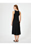 Sleeveless Midi Dress Round Neck A-Line - 4