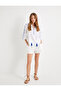 Ethnic Embroidered Blouse with Tassel Detail on the Collar - 2