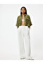 Oversize Crop Shirt Short Sleeve Flap Pocket Detailed Viscose Fabric - 2