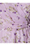 Flounced Dress Chiffon Floral V-Neck Tie Detail Slit - 6