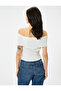 Madonna Collar Off-The-Shoulder Sweater Knitwear Short Sleeve - 3