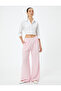 Palazzo Trousers High Waist with Pockets Viscose Fabric