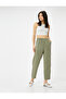 High Waist Lace-Up Pocket Modal Fabric Trousers - Wide Leg - 2