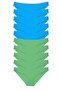 10 Pieces Super Eco Set Lycra Women's Slip Green Blue