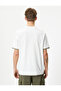 Crew Neck T-Shirt Fabric Detailed Short Sleeve Cotton - 4