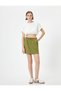 Mini Cargo Parachute Skirt with Elastic Waist Stopper Detail