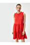 Mini Flounce Ruffle Dress Textured Sleeveless Crew Neck