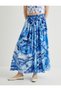 Midi Floral Skirt with Slit Waist Detail High Waist - 3