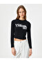 Long Sleeve T-Shirt College Printed Slogan Crew Neck - 3