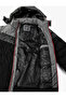 Puffer Jacket Hooded Printed Color Block Zippered Pocket - 6