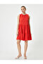 Mini Flounce Ruffle Dress Textured Sleeveless Crew Neck - 3