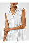 Shirt Dress Asymmetrical Cut Sleeveless Buttoned Cotton Comfortable Cut - 5