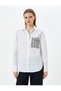 Long Sleeve Poplin Shirt Buttoned Tweed Detailed Cotton - 3