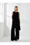 Asymmetric Blouse Sleeveless Contrast Piping Detail - 3