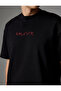 Oversize T-Shirt Slogan Printed Crew Neck Short Sleeve - 6