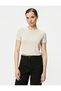Crop T-shirt Short Sleeve Crew Neck Modal Blended - 3