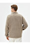 Plush Jacket Kangaroo Pocket Zippered Stand Collar - 4
