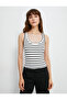 Ribbed Undershirt U-Neck Thick Strap - 3