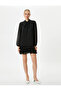 Balloon Sleeve Chiffon Dress Mini Scarf Collar Ruffles - 3