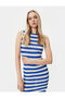 Midi Dress Slit Detailed Crew Neck - 2