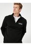 Half Zipper Sweatshirt Slogan Printed Stand Collar Long Sleeve Ribbed - 2