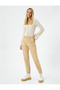 Jogger Gabardine Trousers with Chain Detail, Pockets, Elastic Waist - 2