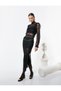 Lace Blouse High Collar Frilly Balloon Sleeves Transparent - 3