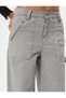 Oversize Parachute Trousers with Faded Effect Pockets Cotton Legs with Elastic Stoppers - 5