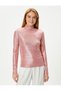Long Sleeve T-Shirt Stand Collar Metallic - 3