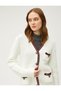 X Selected by Melis Ağazat - Button Detailed V-Neck Knitted Cardigan with Pockets - 2