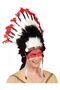 White Feathered Black Red Large Indian Native American Headdress