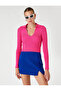 Polo Neck Crop Knitwear Sweater Long Sleeve - 3