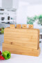 4-Piece Bamboo Cutting Board with Stand, Special Chopping Set with Logo for Meat, Fish, Chicken, Vegetables