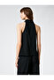 Drape Collar Blouse Sleeveless Flowy - 4