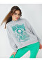Women's Gray Melange Sweatshirt 3WAL10485IK - 2