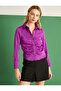 Gathered Satin Shirt - 3