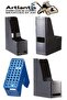 Gray Magazine Holder Disassembled Plastic 2 Pieces Plastic Box Folder Magazine Holder A4 File and Desk Organizer S - 3
