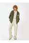 Oversize Hooded Raised Zippered Printed Sweatshirt - 2