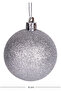 Christmas Ball, Glittery Matte Shiny, Silver - Set of 12, 6 cm - 4