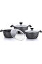 Essentials Granite 6  Piece  NonStick Cookware - Black