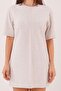 Short Sleeve Thessaloniki Fabric Beige Short Dress - 6