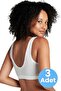 Women's Thick Strap Padded Bustier Half Tank Top Bra Set of 3