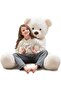 160 Cm Imported Fabric Plush Bear with Bow Tie Giant Size, Gift for Lover - 100% Domestic - 2