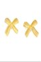 Striped Bow Gold Women's Earrings - 3
