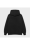 Basic Printless Plain Oversize Unisex 3 Yarn Shardooned Fabric Hooded Sweatshirt - 2